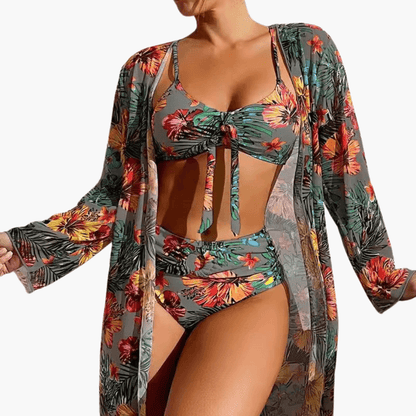 Sabrina | Women’s Floral Print Bikini Set with Tie-Front Top