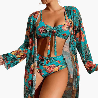 Sabrina | Women’s Floral Print Bikini Set with Tie-Front Top