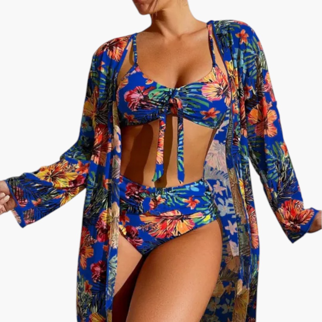 Sabrina | Women’s Floral Print Bikini Set with Tie-Front Top