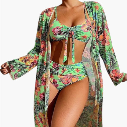 Sabrina | Women’s Floral Print Bikini Set with Tie-Front Top