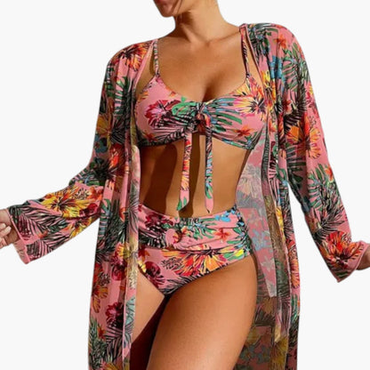 Sabrina | Women’s Floral Print Bikini Set with Tie-Front Top