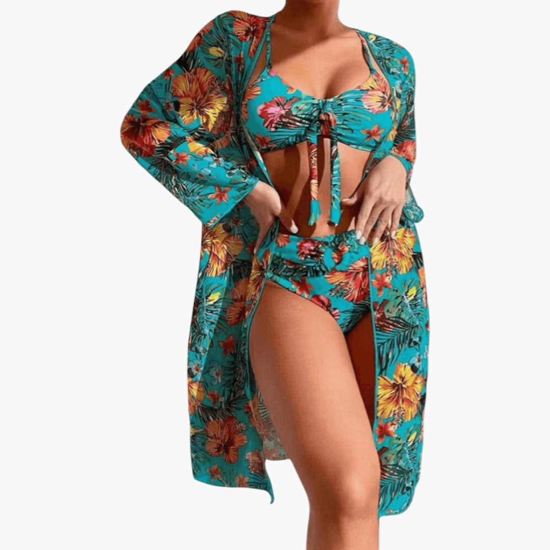 Sabrina | Women’s Floral Print Bikini Set with Tie-Front Top