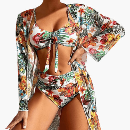 Sabrina | Women’s Floral Print Bikini Set with Tie-Front Top