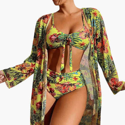 Sabrina | Women’s Floral Print Bikini Set with Tie-Front Top