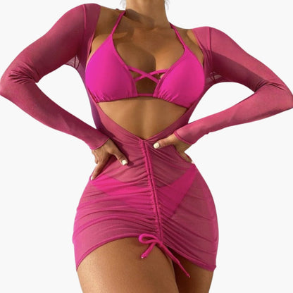 Ella | Women’s Three-Piece Swimsuit Set with Long Gauze Skirt
