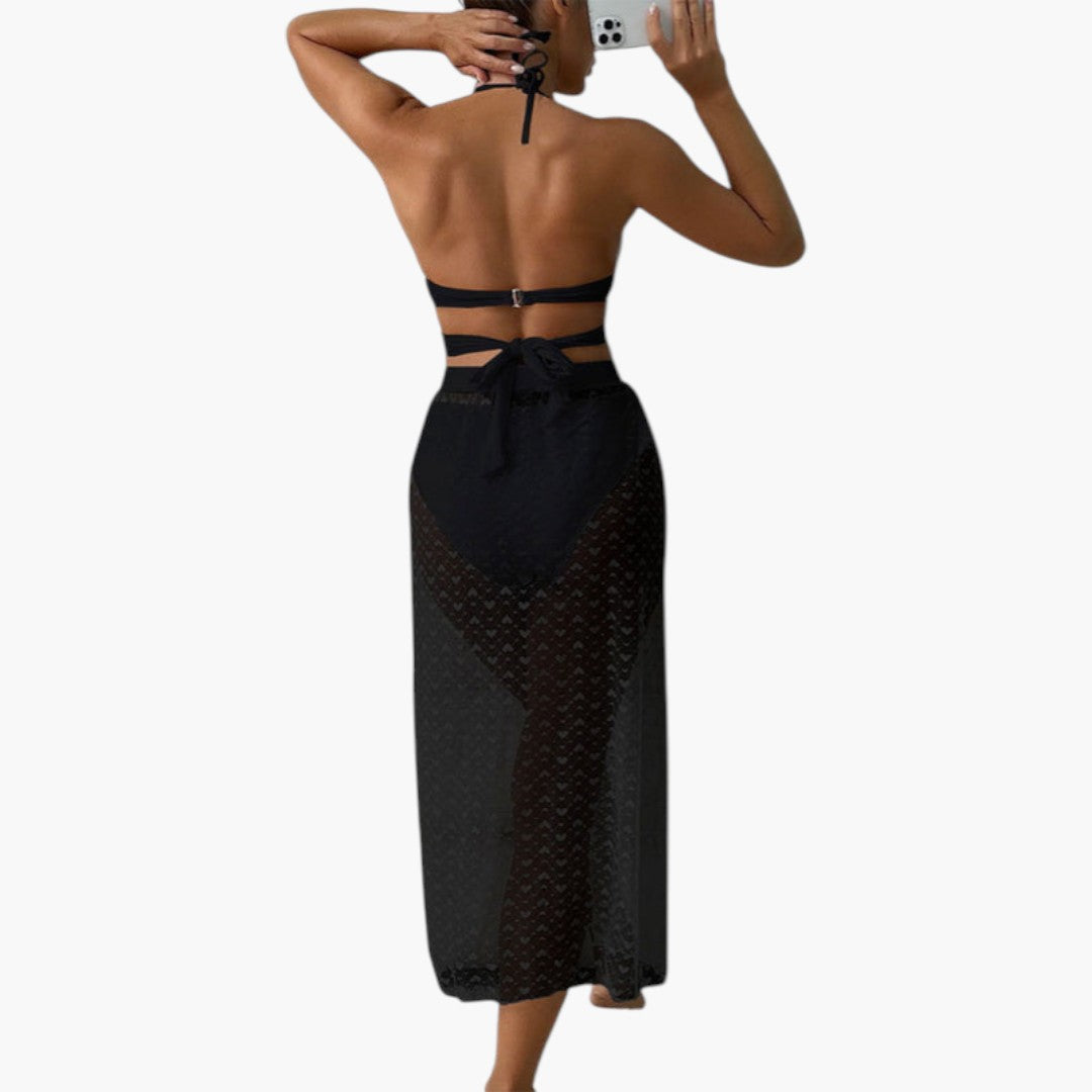 Maribelle | Women’s Three-Piece Swimsuit Set with Mesh Skirt