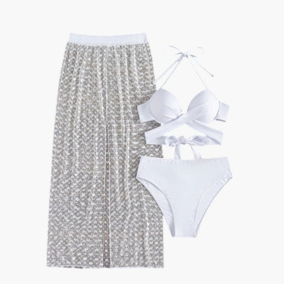 Maribelle | Women’s Three-Piece Swimsuit Set with Mesh Skirt