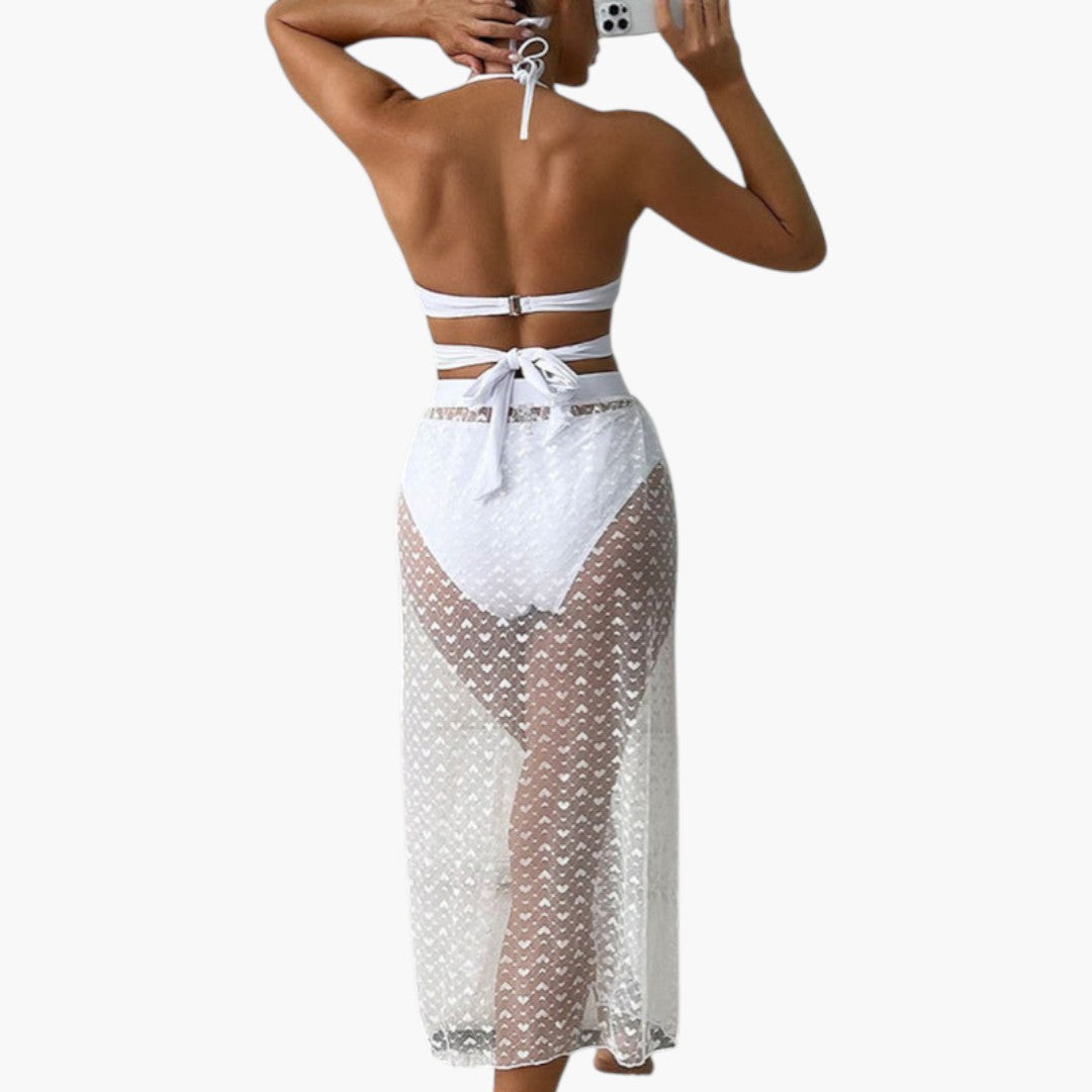 Maribelle | Women’s Three-Piece Swimsuit Set with Mesh Skirt