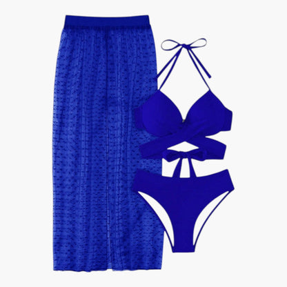 Maribelle | Women’s Three-Piece Swimsuit Set with Mesh Skirt