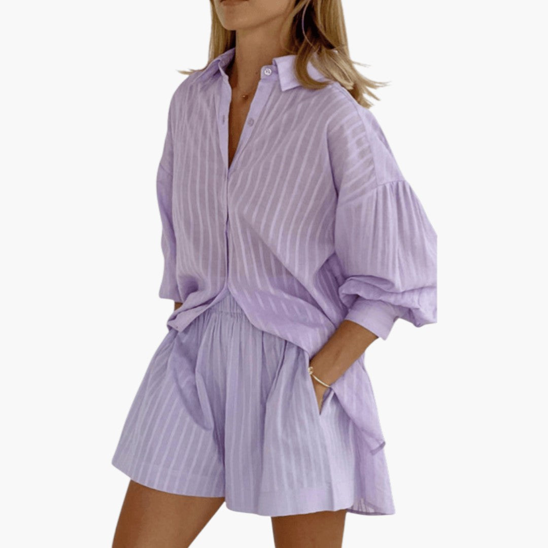 Bexley | Women’s Two-Piece Summer Set with Buttoned Shirt