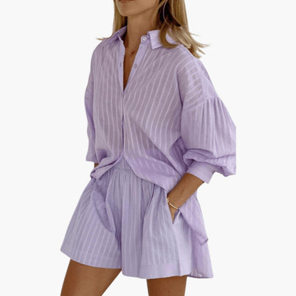 Bexley | Women’s Two-Piece Summer Set with Buttoned Shirt
