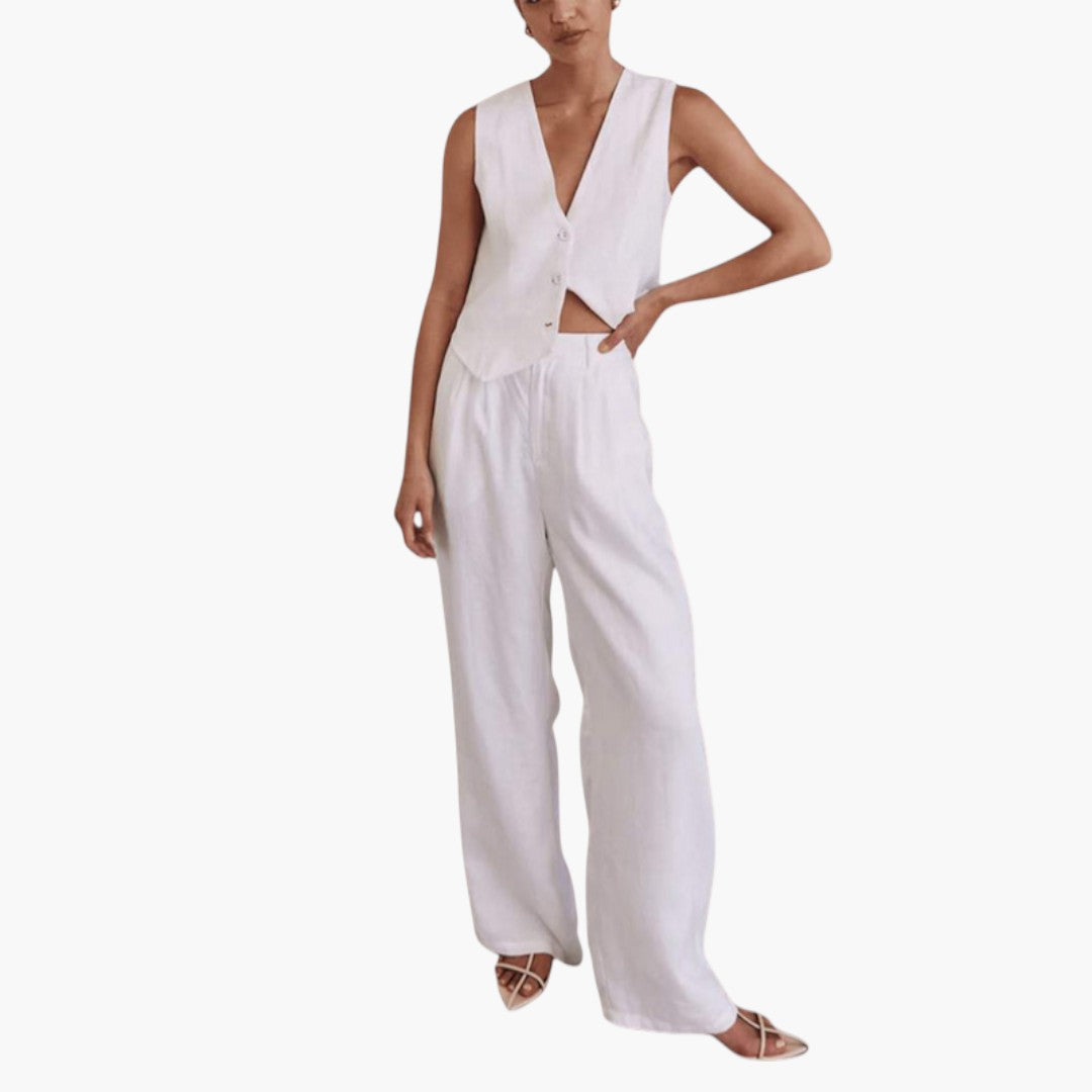 Georgia | Women’s Two-Piece Summer Set with V-Neck Top
