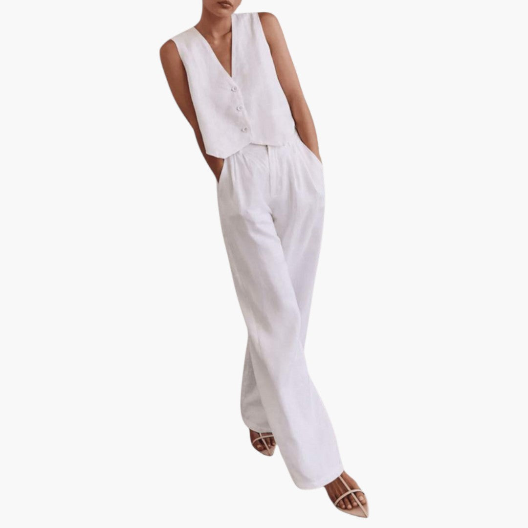Georgia | Women’s Two-Piece Summer Set with V-Neck Top