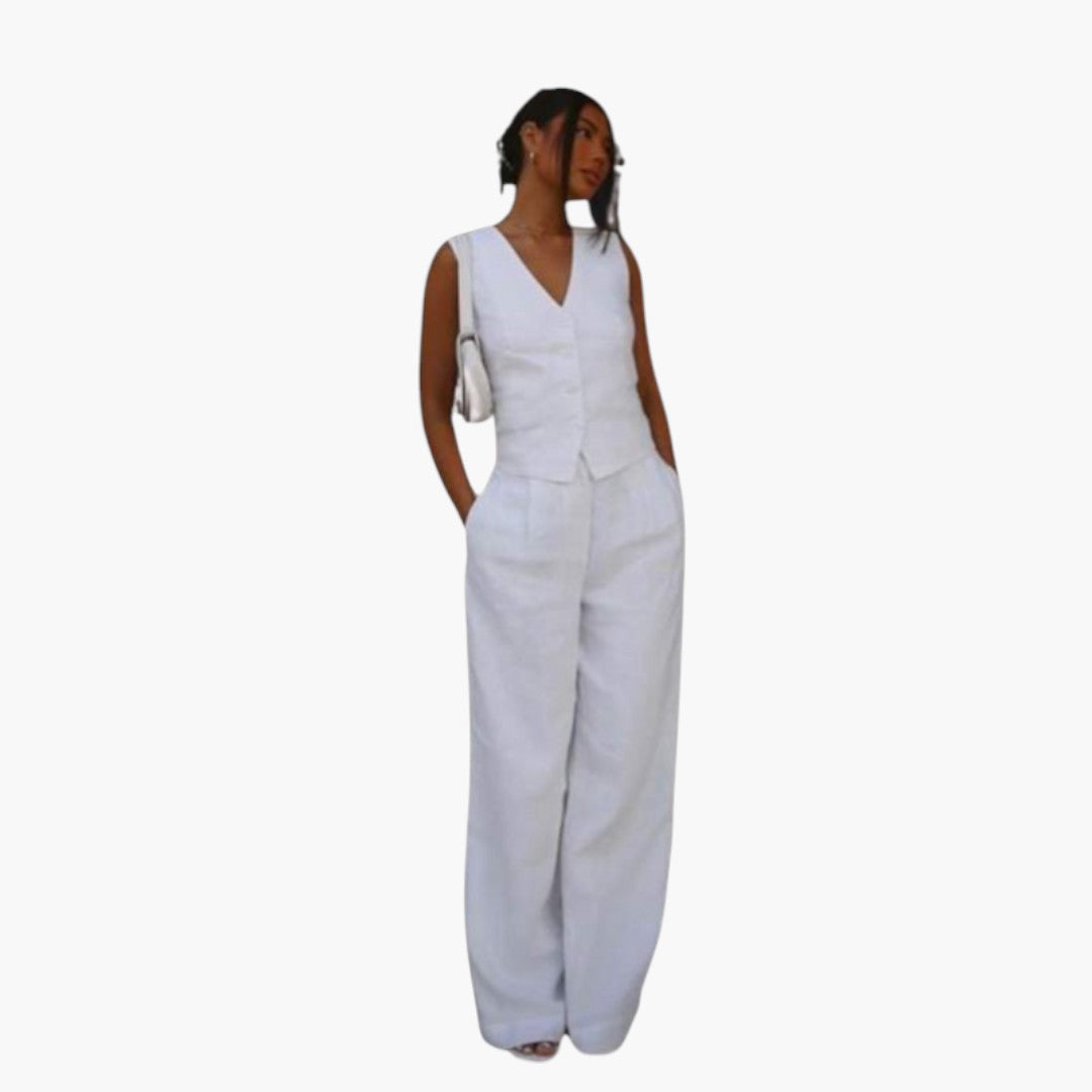 Georgia | Women’s Two-Piece Summer Set with V-Neck Top
