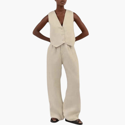 Georgia | Women’s Two-Piece Summer Set with V-Neck Top