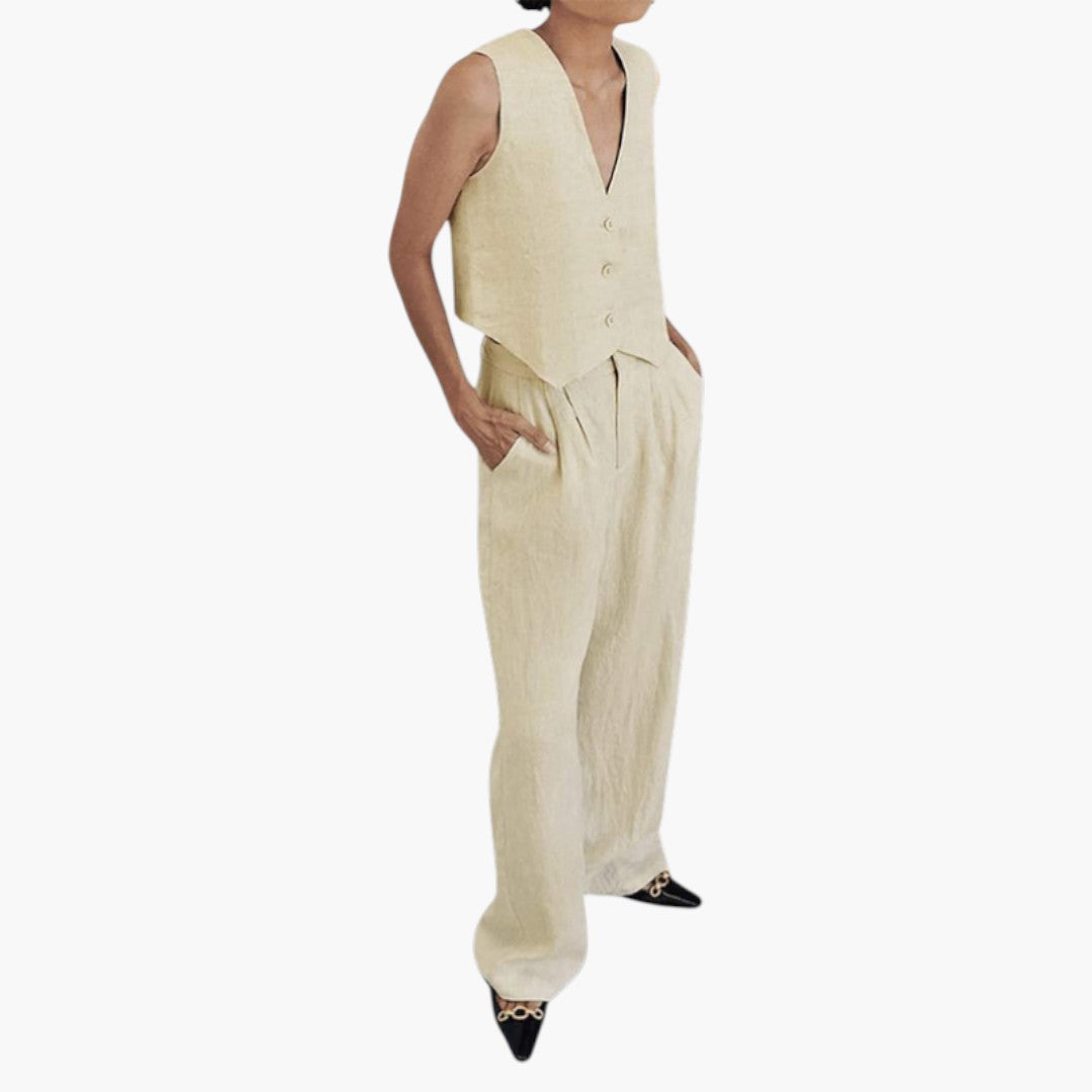 Georgia | Women’s Two-Piece Summer Set with V-Neck Top