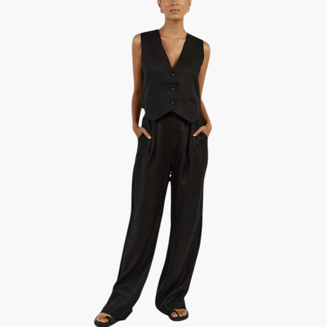 Georgia | Women’s Two-Piece Summer Set with V-Neck Top