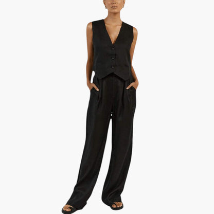 Georgia | Women’s Two-Piece Summer Set with V-Neck Top