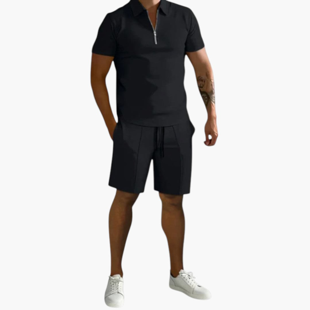 Callahan | Men’s Two-Piece Summer Set with Half-Zip Shirt