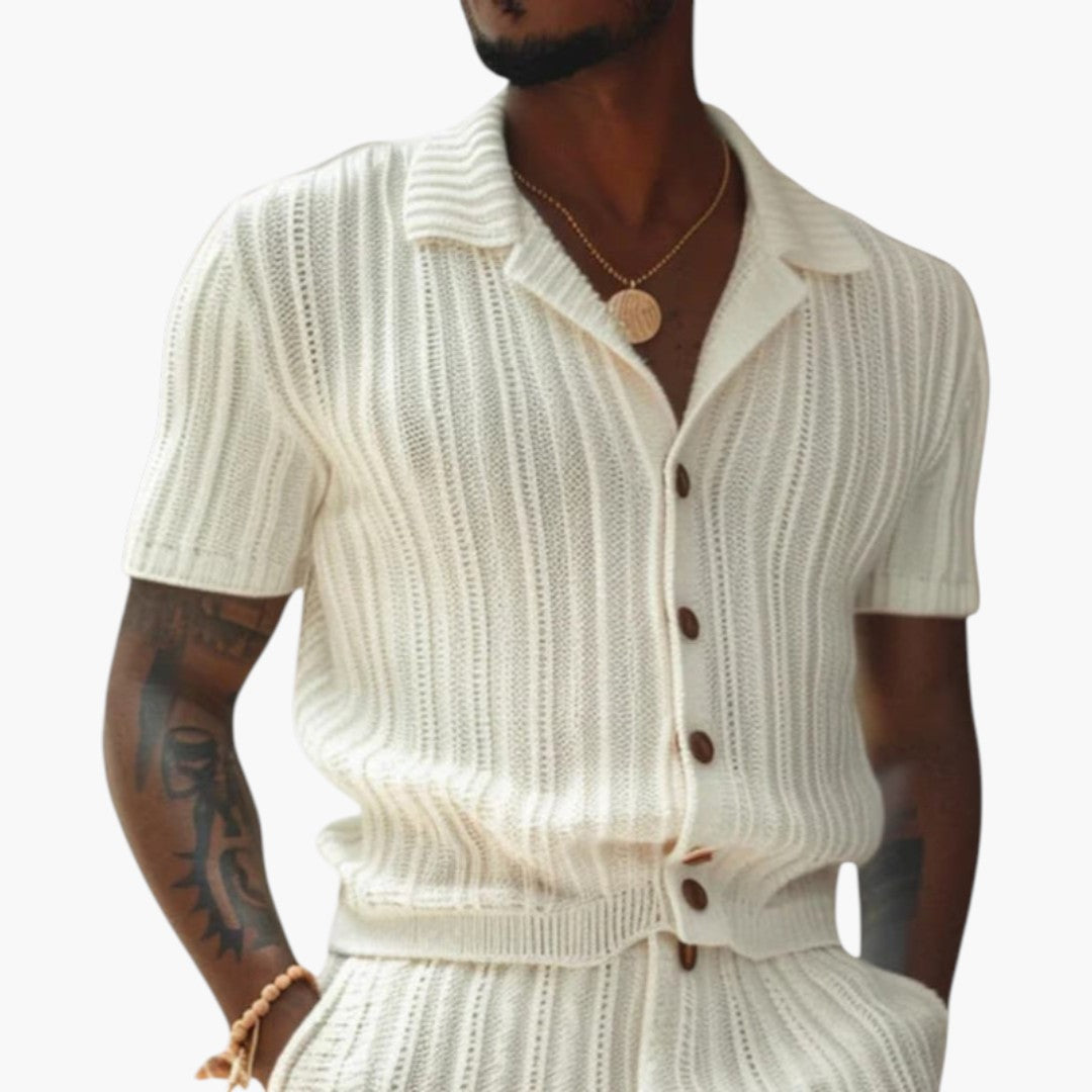 Easton | Men’s Summer Knit Set with Short-Sleeve Shirt