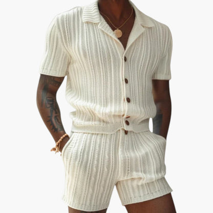Easton | Men’s Summer Knit Set with Short-Sleeve Shirt
