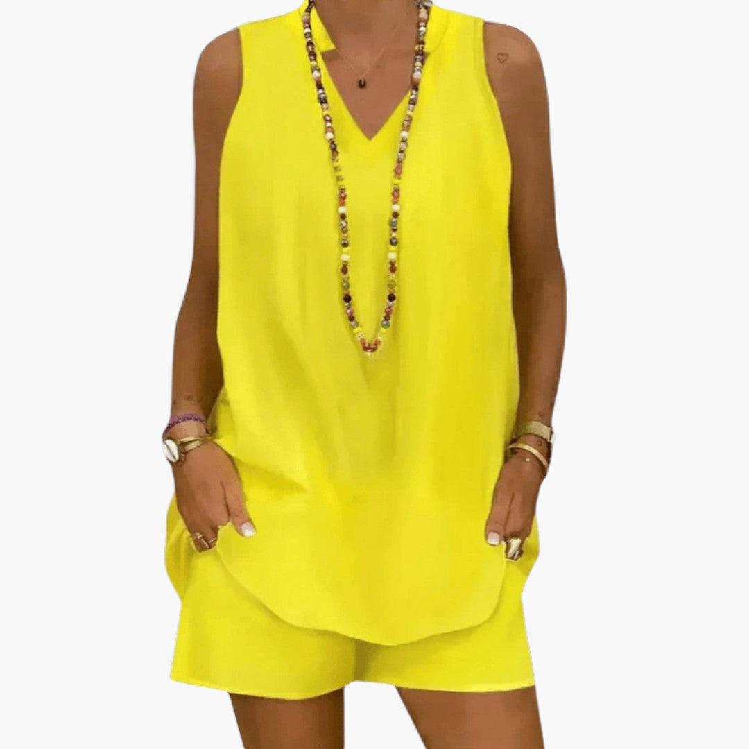 Presley | Women’s Summer Set with Sleeveless Tunic and Shorts