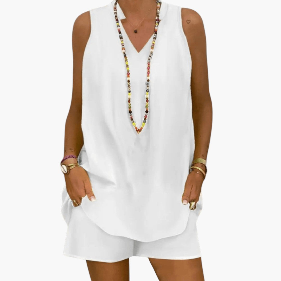 Presley | Women’s Summer Set with Sleeveless Tunic and Shorts