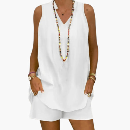 Presley | Women’s Summer Set with Sleeveless Tunic and Shorts