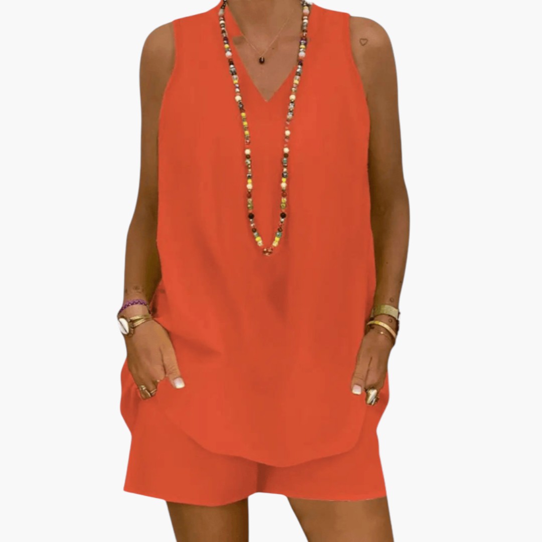 Presley | Women’s Summer Set with Sleeveless Tunic and Shorts