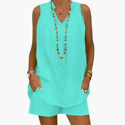 Presley | Women’s Summer Set with Sleeveless Tunic and Shorts