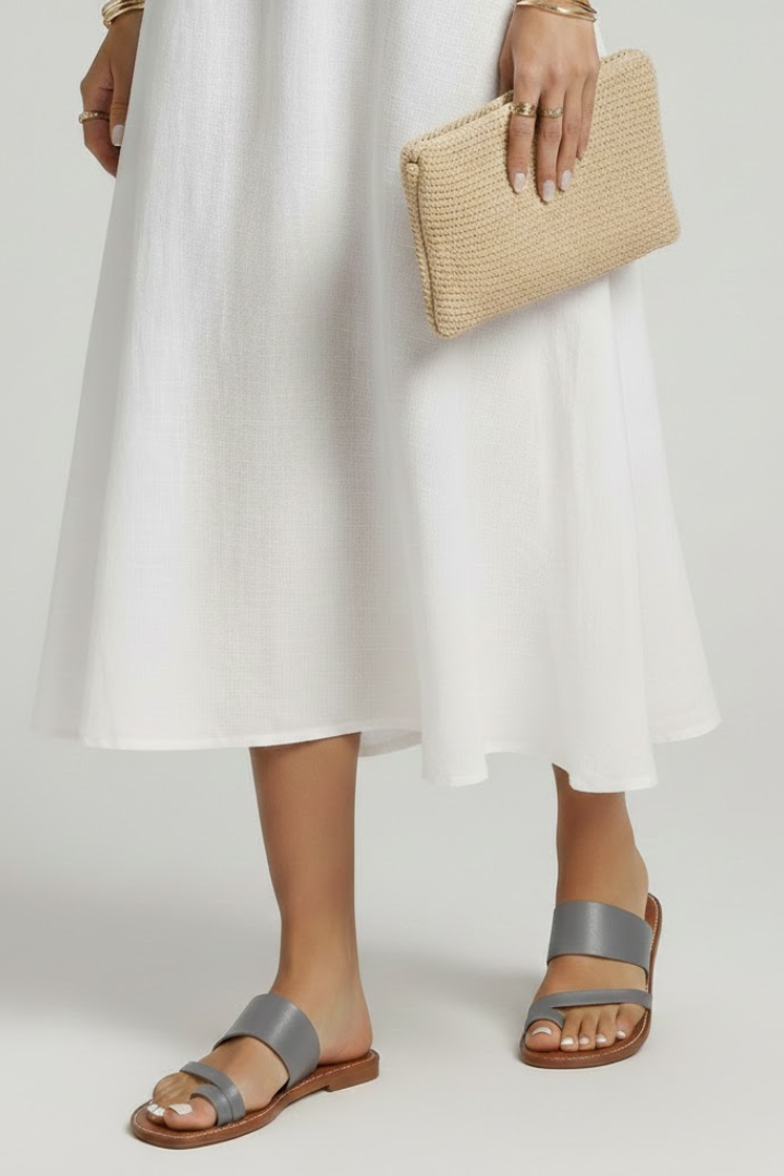 Aubrielle | Women’s Buckle Strap Slip-On Sandals