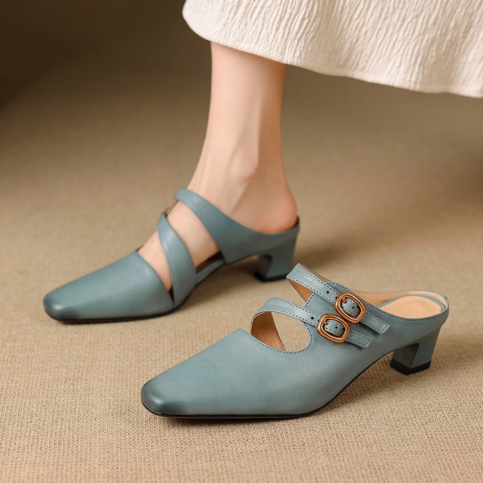 Donna | Women’s Dual Strap Mule Heels
