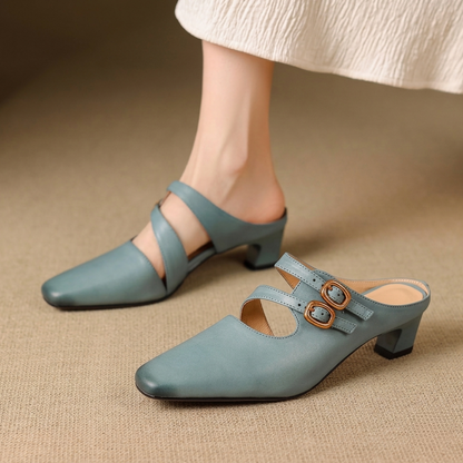 Donna | Women’s Dual Strap Mule Heels
