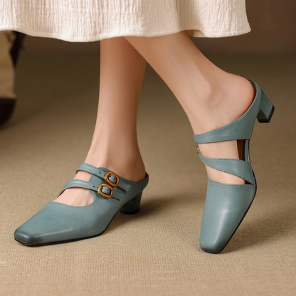 Donna | Women’s Dual Strap Mule Heels