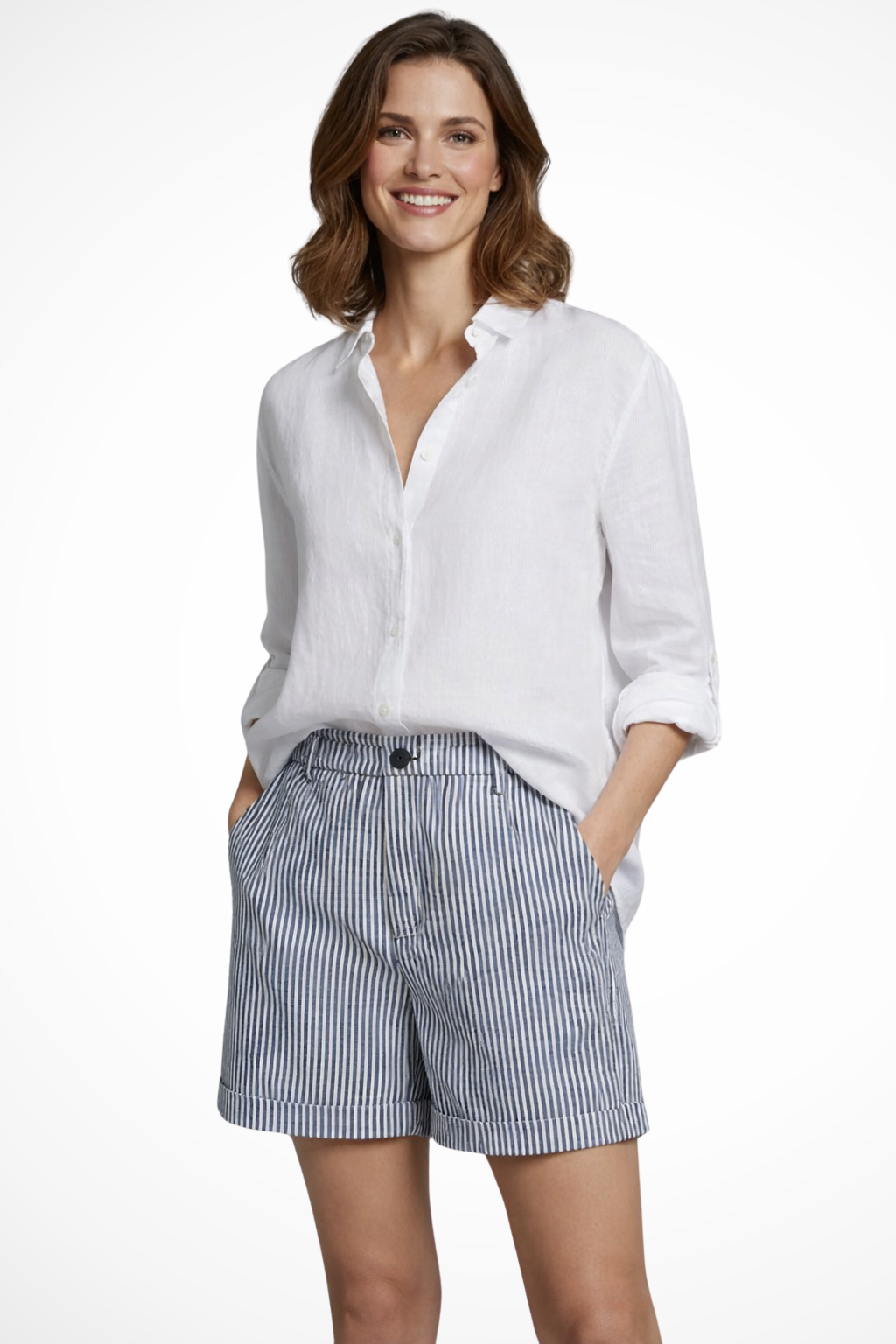 Saffronia | Women’s Striped High Shorts