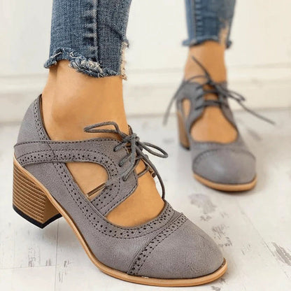 Briarose | Women’s Heeled Lace-Up T-Strap Orthopedic Shoes