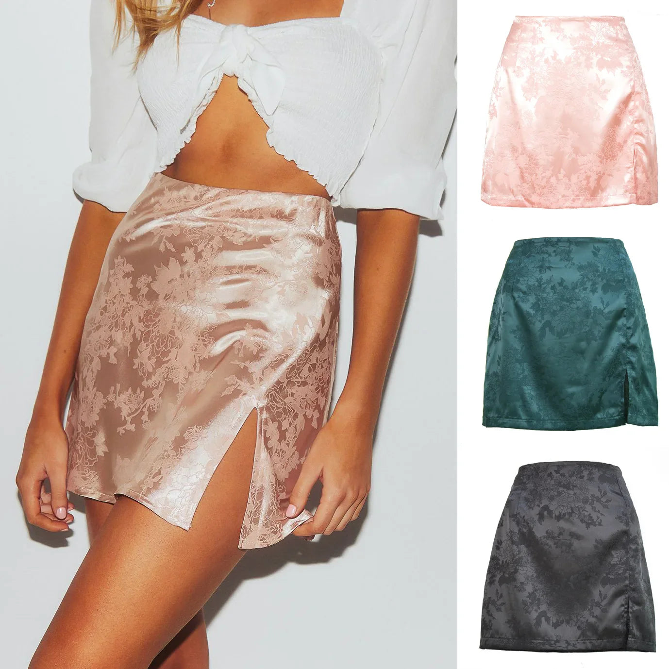 Naomi | Women’s Silky Satin Midi Skirt