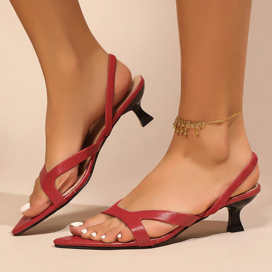 Sorrelle | Women’s Mesh Pointed Toe Slingback Kitten Heels