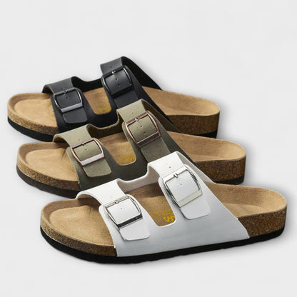 Taryn | Women’s Orthopedic Double Buckle Slide Sandals