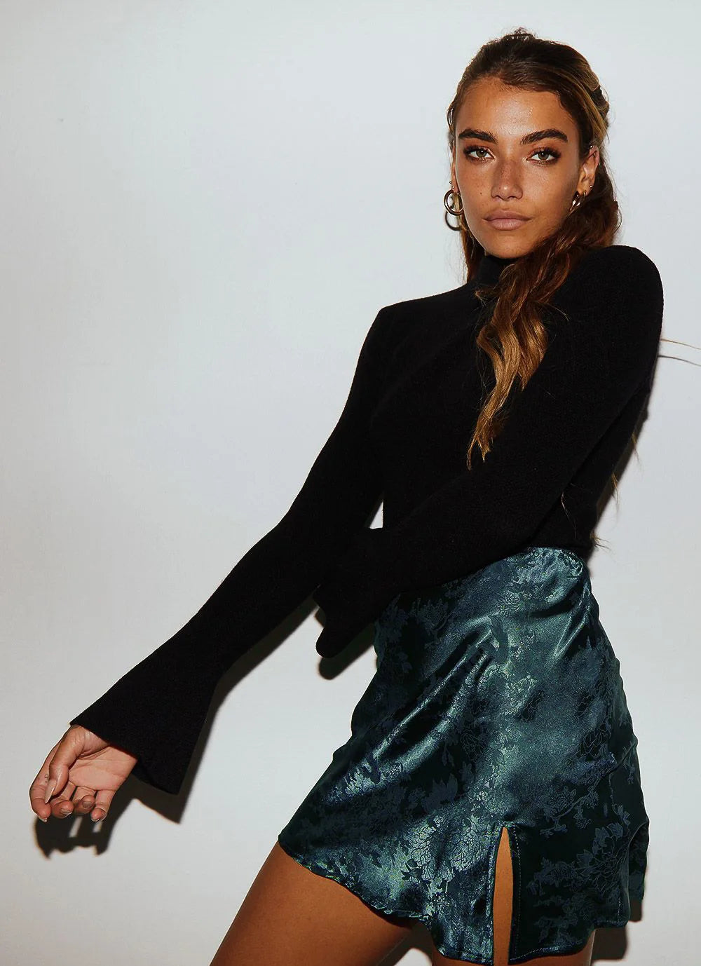 Naomi | Women’s Silky Satin Midi Skirt