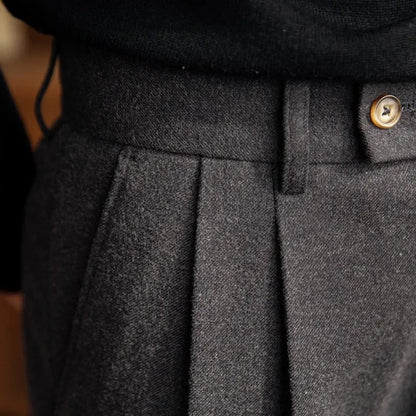 Dawson | Men’s High-Waisted Pleated Straight Trousers