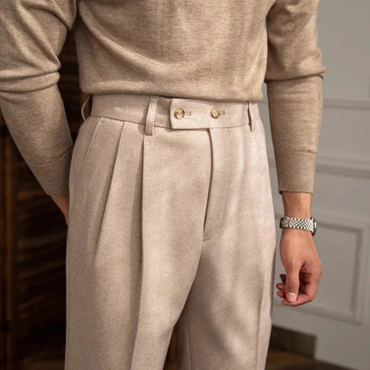 Dawson | Men’s High-Waisted Pleated Straight Trousers
