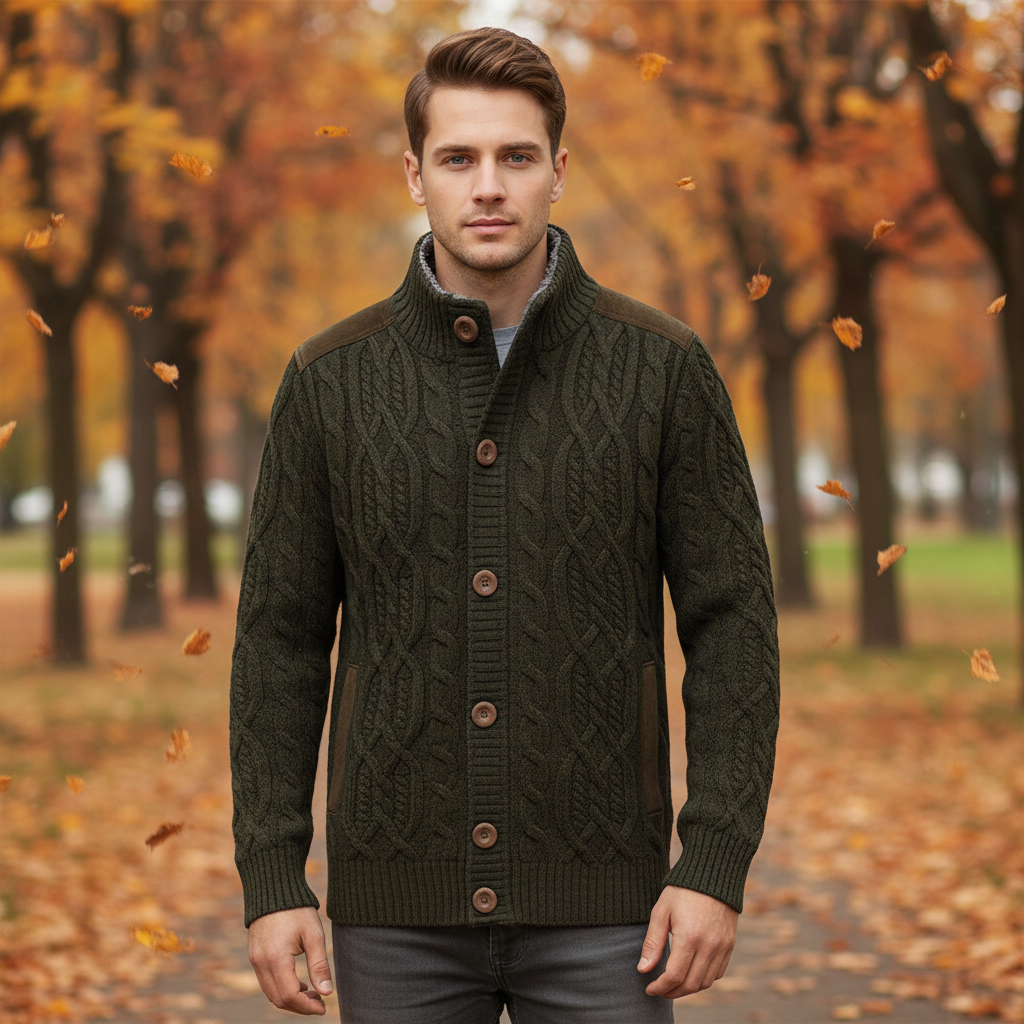 James | Men’s Cable Knit Cardigan