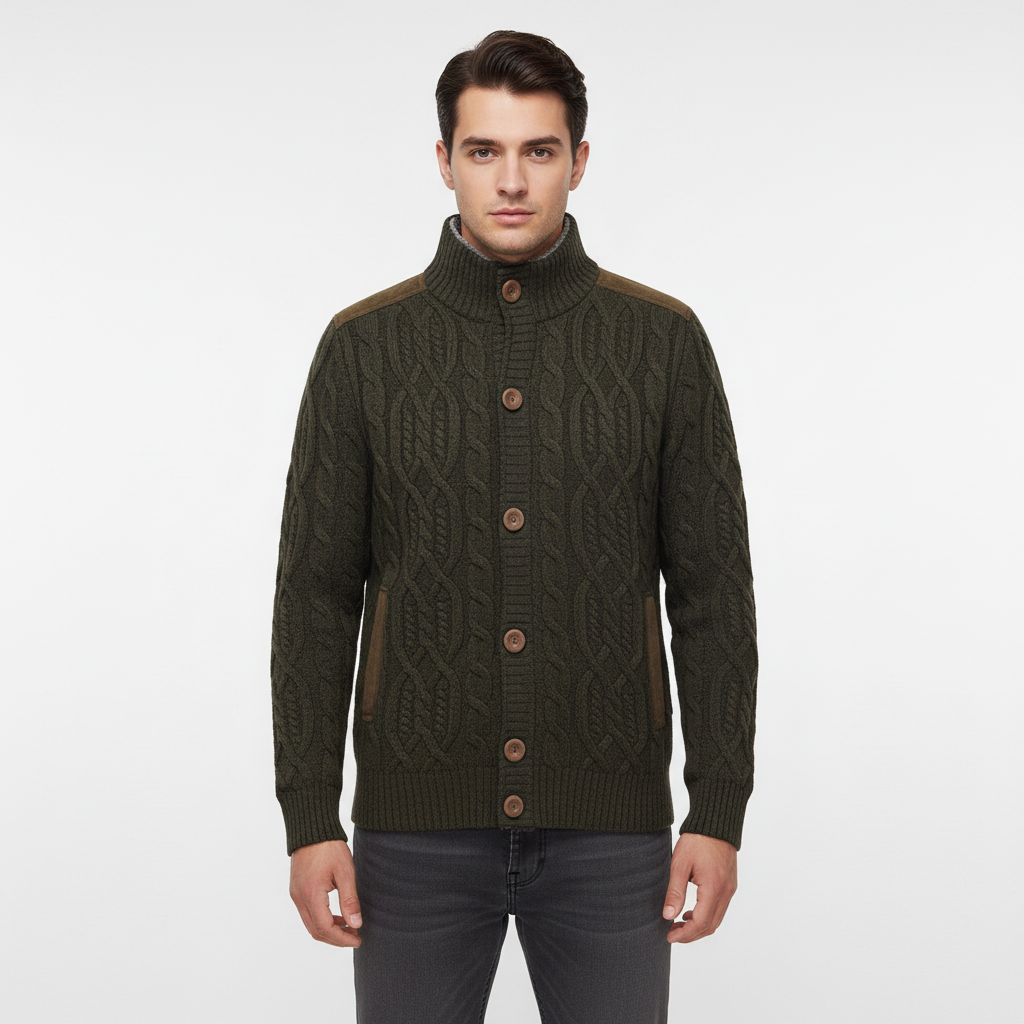 James | Men’s Cable Knit Cardigan