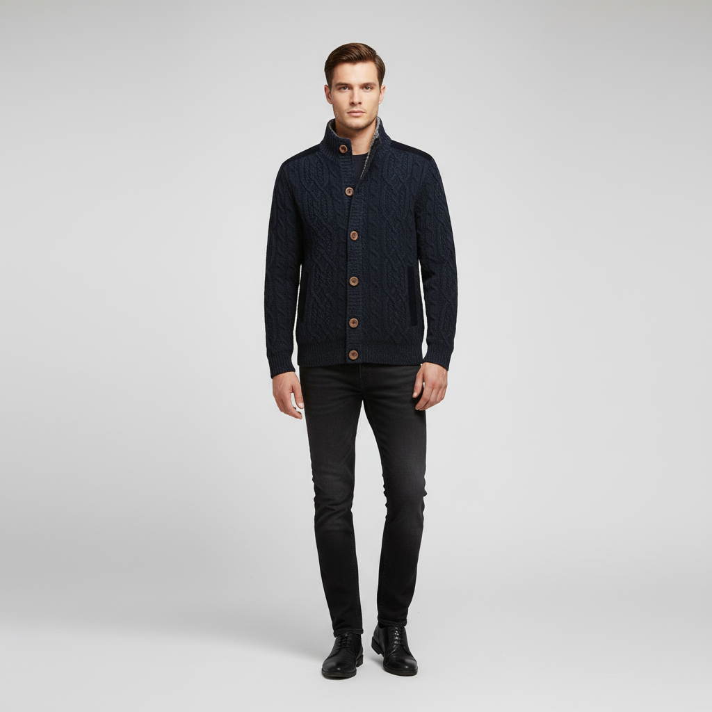 James | Men’s Cable Knit Cardigan
