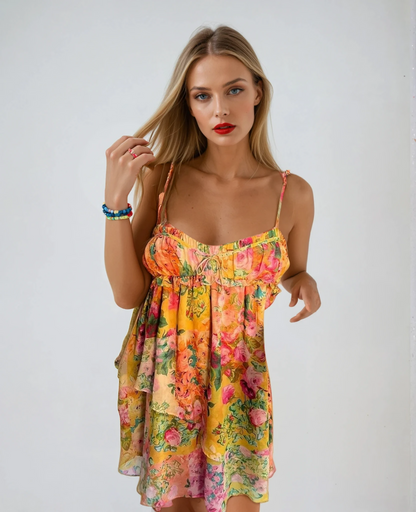 Zendaya | Women’s Floral Smocked Mini Dress