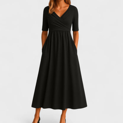 Maisie | Women’s Chic V-Neck Wrap-Style Midi Dress