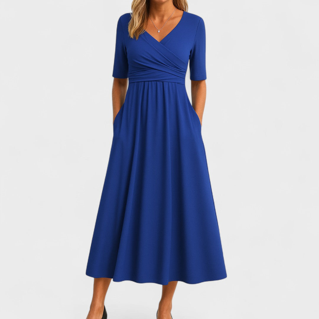 Maisie | Women’s Chic V-Neck Wrap-Style Midi Dress