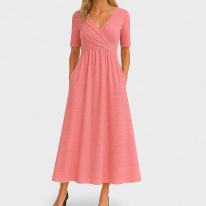 Maisie | Women’s Chic V-Neck Wrap-Style Midi Dress