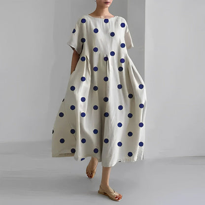 Marigold | Women’s Relaxed Style Flower Midi Dress with Loose Flowy Fit